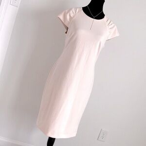 Calvin Klein light pink fitted midi dress
